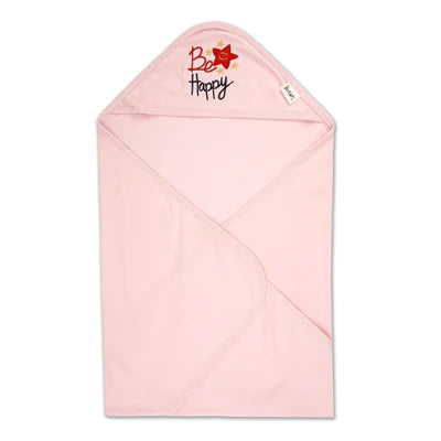 BABY HOODED WRAPPING SHEET SOLID PEACH- SUNSHINE