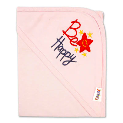 BABY HOODED WRAPPING SHEET SOLID PEACH- SUNSHINE