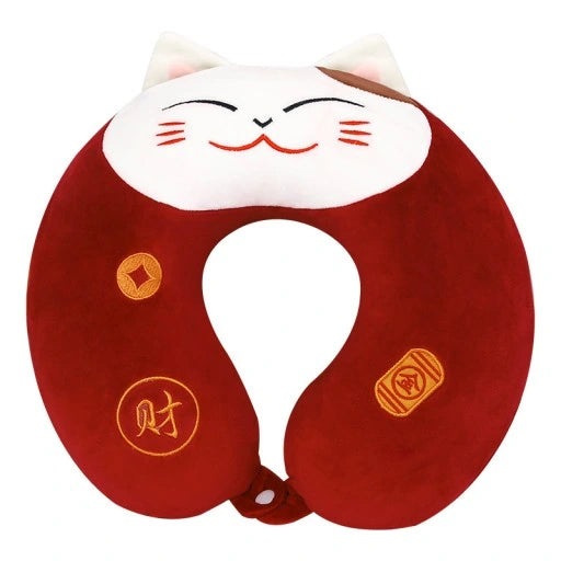 SUNSHINE KIDS NECK PILLOW KITTY MAROON