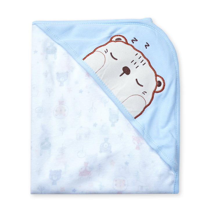 SUNSHINE BABY WRAPPING SHEET ANIMALS WHITE AND SKY BLUE