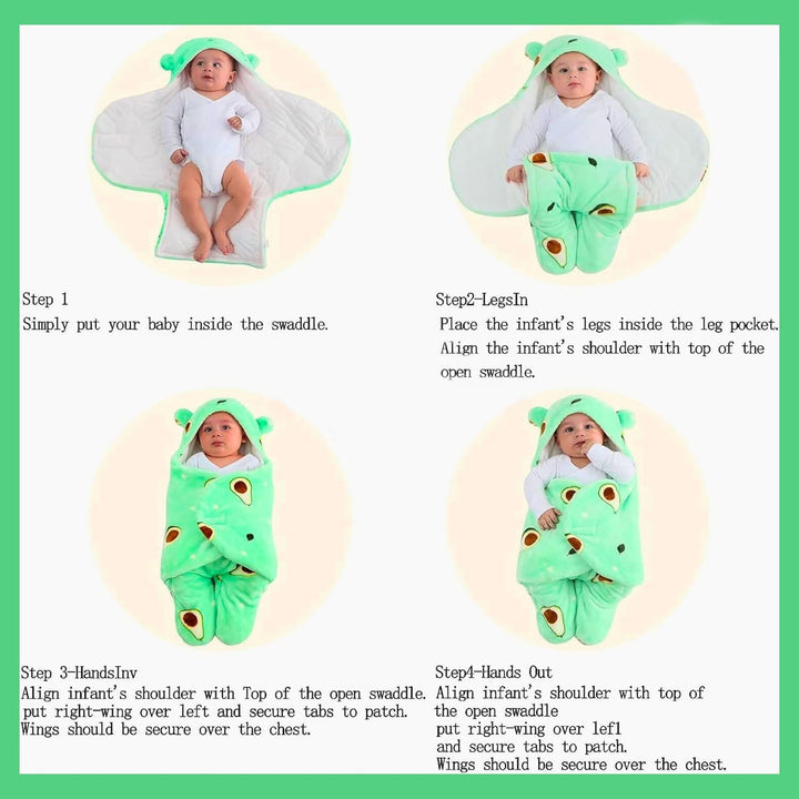 BABY FLEECE SWADDLE MULTI DINOSAUR WHITE - SUNSHINE 6-9M