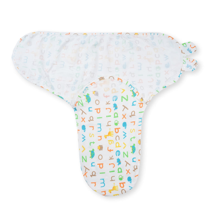 SUNSHINE BABY SWADDLE ALFABETS WHITE