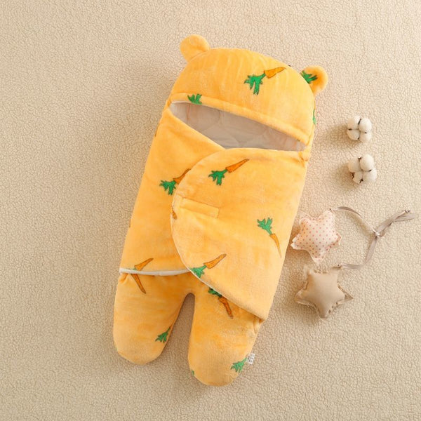 BABY FLEECE SWADDLE CARROT YELLOW  - SUNSHINE 6-9M