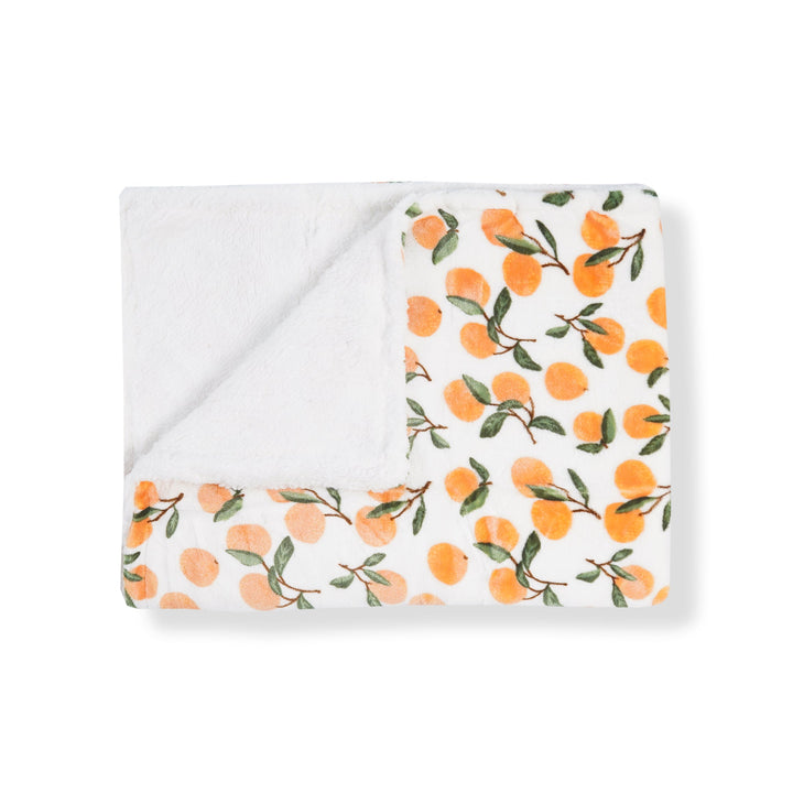 SUNSHINE BABY FLEECE HANGER SHAWL ORANGE WHITE