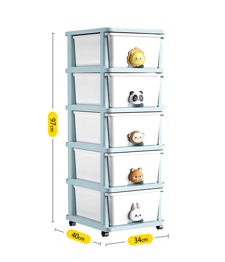 SUNSHINE STORAGE CABINET 5 DRAWERS GREY