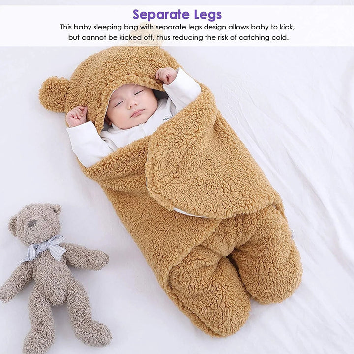 SUNSHINE BABY SLEEPING SWADDLE BEAR DARK BROWN (0-6M)