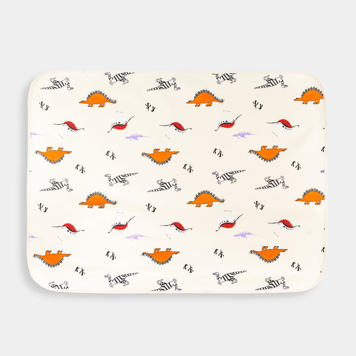 SUNSHINE BABY CHANGING SHEET MULTI DINOSAURS OFF WHITE