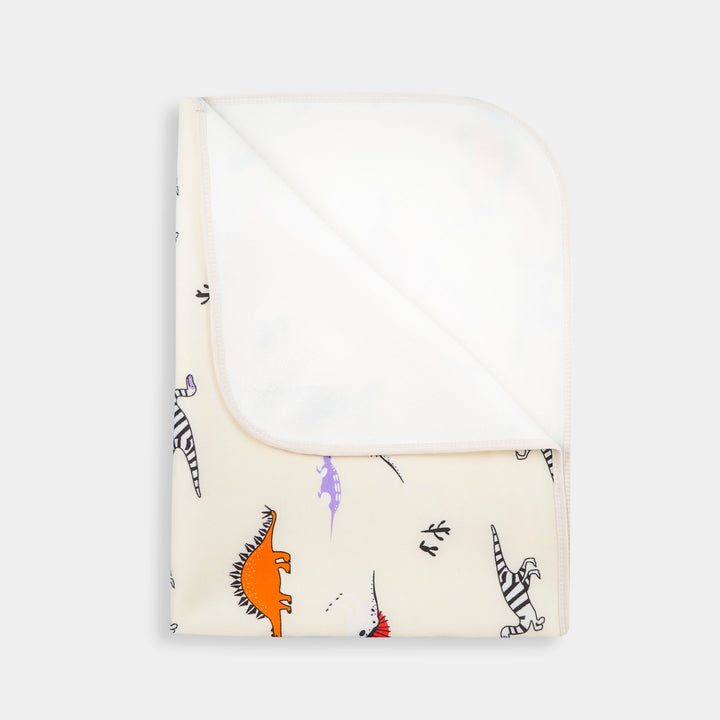 SUNSHINE BABY CHANGING SHEET MULTI DINOSAURS OFF WHITE