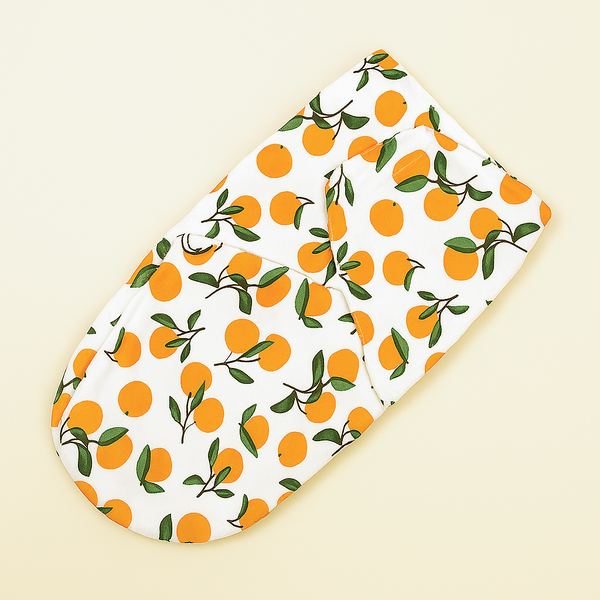 Baby Fleece Swaddle Orange & White - Sunshine