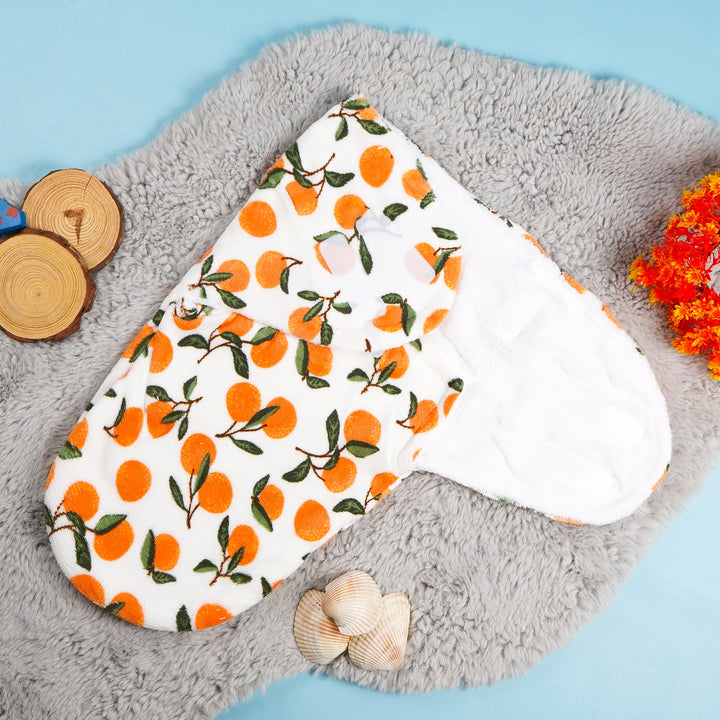 SUNSHINE BABY WINTER SWADDLE ORANGE WHITE 0-3M