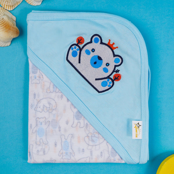 SUNSHINE BABY COTTON WRAPPING SHEET BEAR BLUE