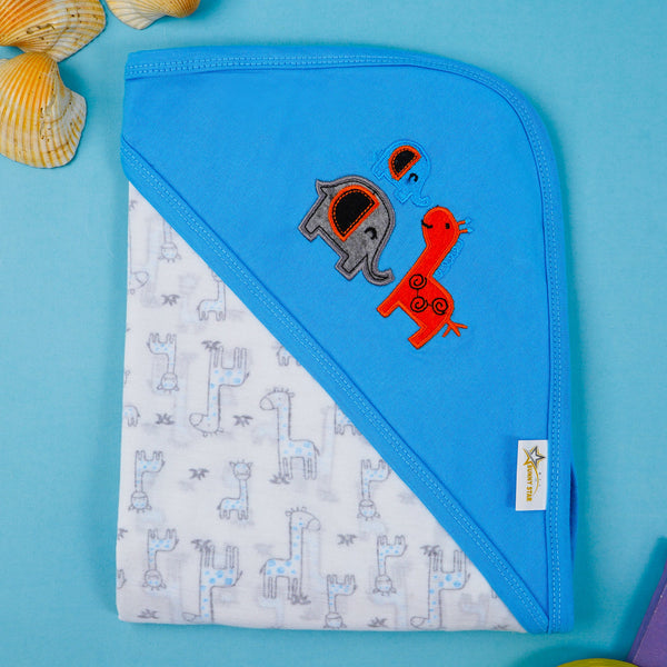 SUNSHINE BABY COTTON WARPPING SHEET DINO (34X36) BLUE