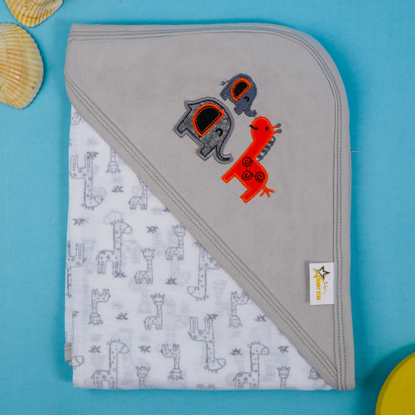 SUNSHINE BABY COTTON WARPPING SHEET DINO (34X36) GREY
