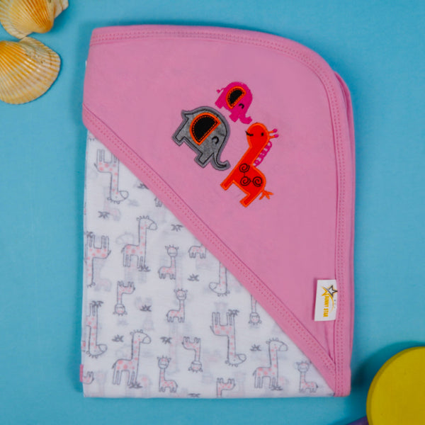 SUNSHINE BABY COTTON WARPPING SHEET DINO (34X36) BABY PINK