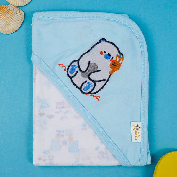 SUNSHINE BABY COTTON WRAPPING SHEET SNOW BEAR BLUE (34X36)