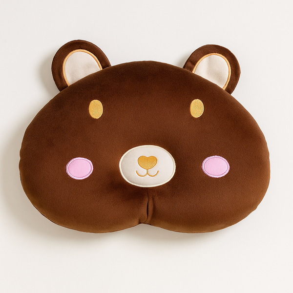 BABY PILLOW BEAR DARK BROWN