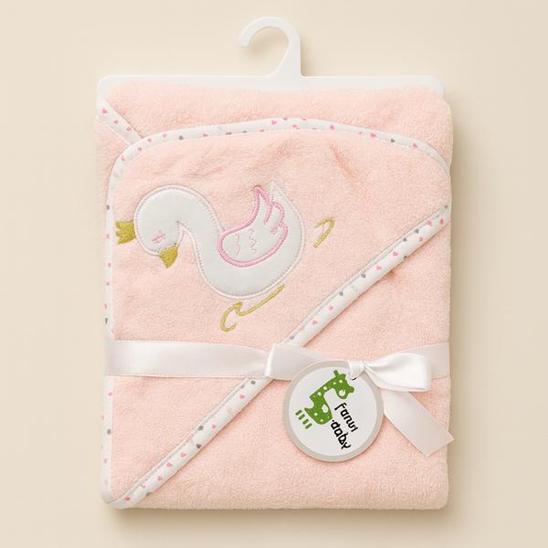 SUNSHINE BABY FLEECE HOODED SWADLE DUCK PINK