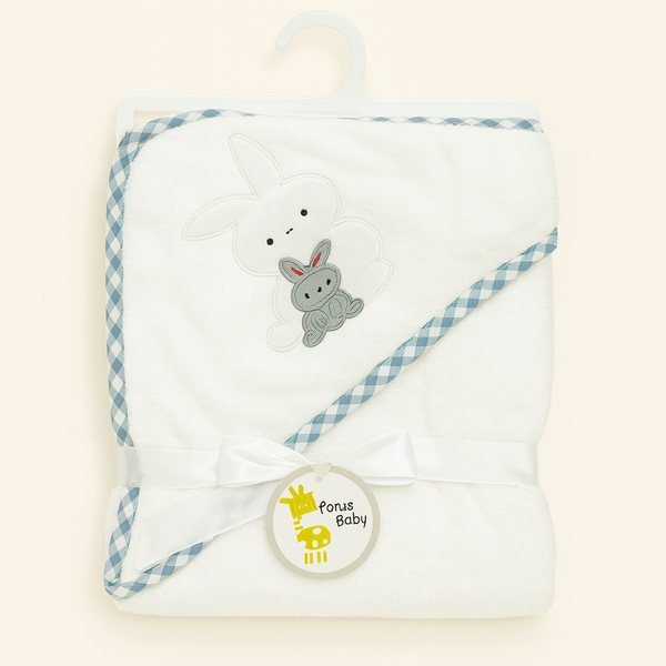 SUNSHINE BABY FLEECE HOODED SWADLE RABBIT WHITE