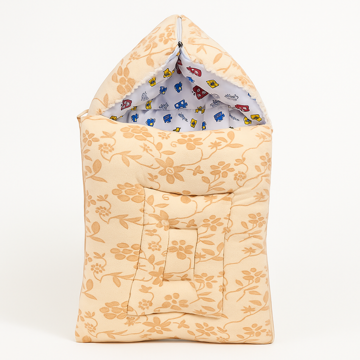 SUNSHINE BABY CARRY NEST FLOWERS & CARS WHITE