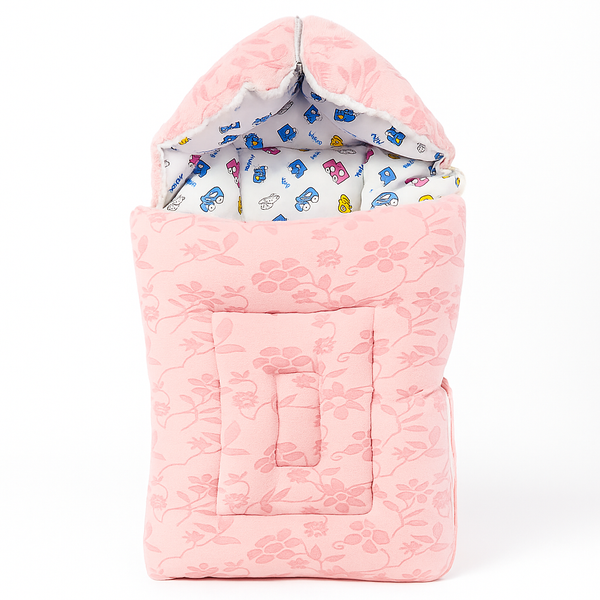 SUNSHINE BABY CARRY NEST FLOWERS & CARS PINK