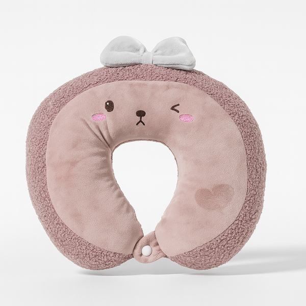 SUNSHINE BABY U-SHAPED NECK PILLOW BEAR PEACH