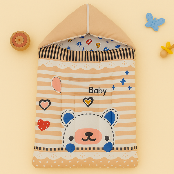 SUNSHINE BABY CARRY NEST HEARTS & CARS PEACH