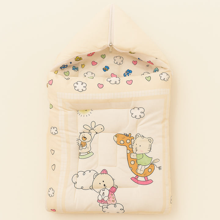 SUNSHINE BABY CARRY NEST GIRRAFE & CARS YELLOW