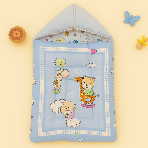 SUNSHINE BABY CARRY NEST GIRRAFE & CARS BLUE