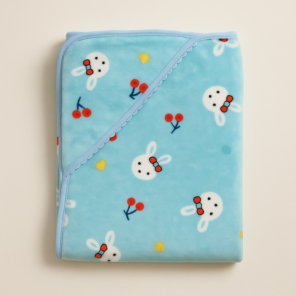 SUNSHINE BABY BLANKET WITH BUNNY BLUE