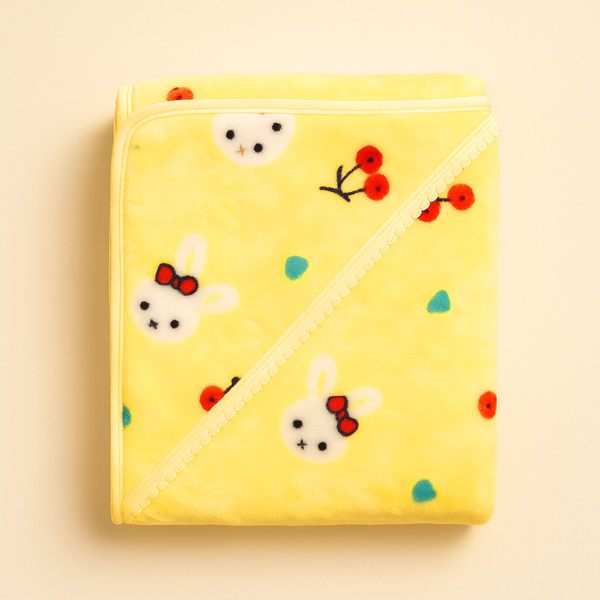 SUNSHINE BABY BLANKET WITH BUNNY YELLOW
