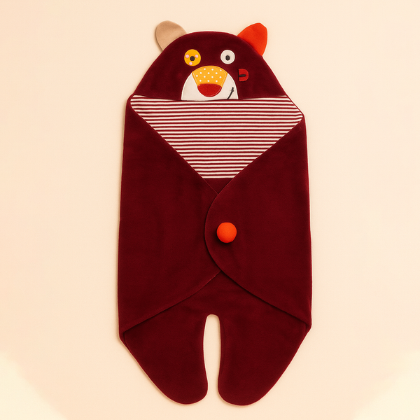 SUNSHINE BABY WINTER SWADLE BEAR MAROON