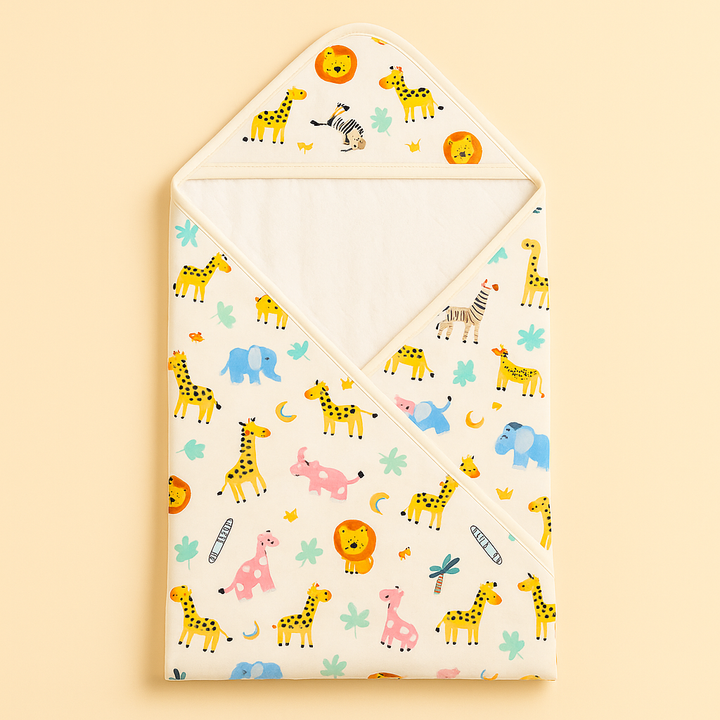 SUNSHINE BABY WINTER HOODED SHAWL LION WHITE