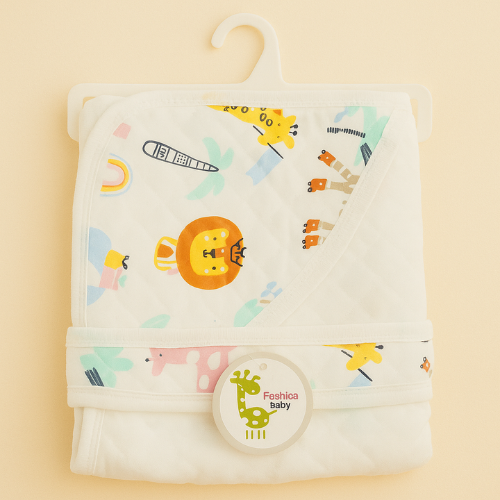 SUNSHINE BABY WINTER HOODED SHAWL LION WHITE