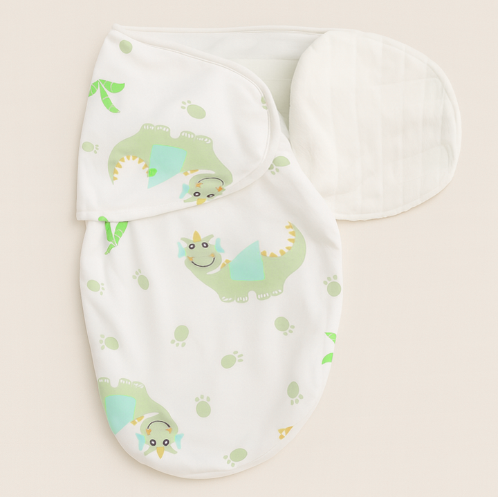 SUNSHINE BABY WINTER SWADDLE DINO  WHITE 0-3M
