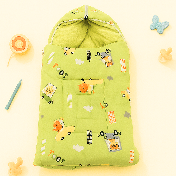 SUNSHINE BABY SLEEPING BAG CAR DINO & LION GREEN