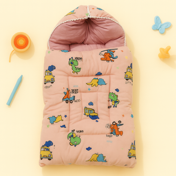 SUNSHINE BABY SLEEPING BAG CAR DINO BABY PINK