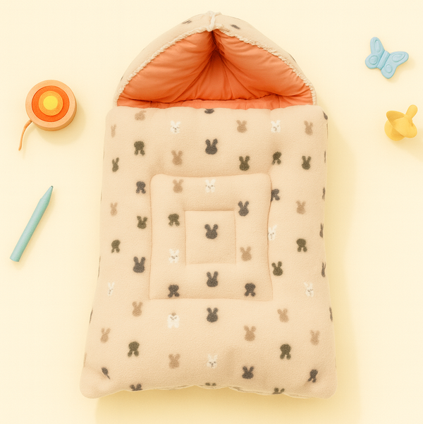 SUNSHINE BABY SLEEPING BAG RABBIT BABY PINK