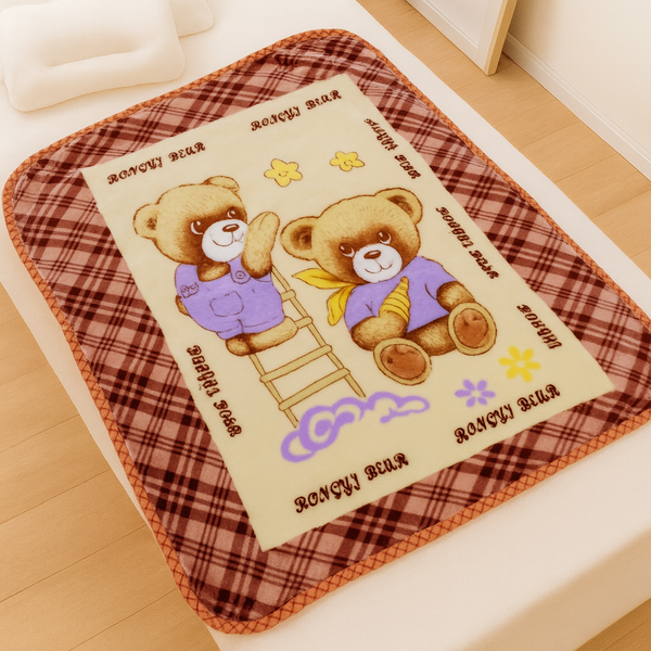 SUNSHINE BABY BLANKET DOUBLE PLY BROWN (100X100CM)