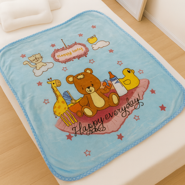 SUNSHINE BABY BLANKET DOUBLE PLY BLUE (100X100CM)