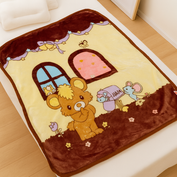 SUNSHINE BABY BLANKET DOUBLE PLY DARK BROWN (100X100)
