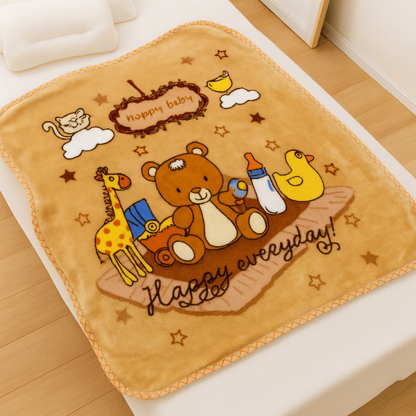 SUNSHINE BABY BLANKET DOUBLE PLY GOLDEN BEIGE (100X100)