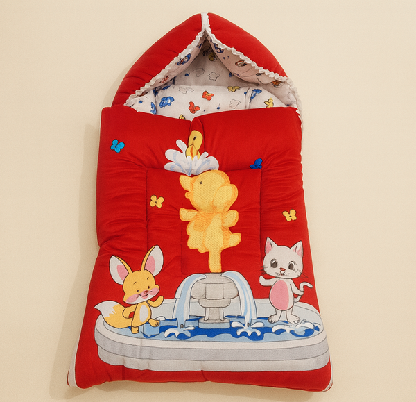 SUNSHINE BABY CARRY NEST ELEPHANT & CARS RED