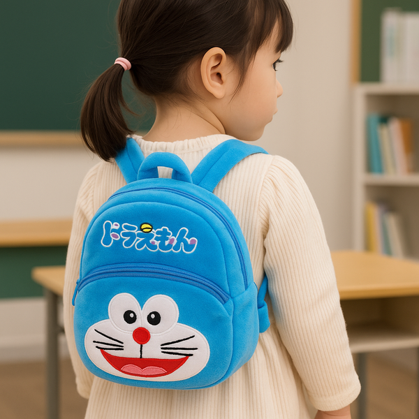 Baby Character Plush Backpack Doraemon Blue (Small) - Sunshine