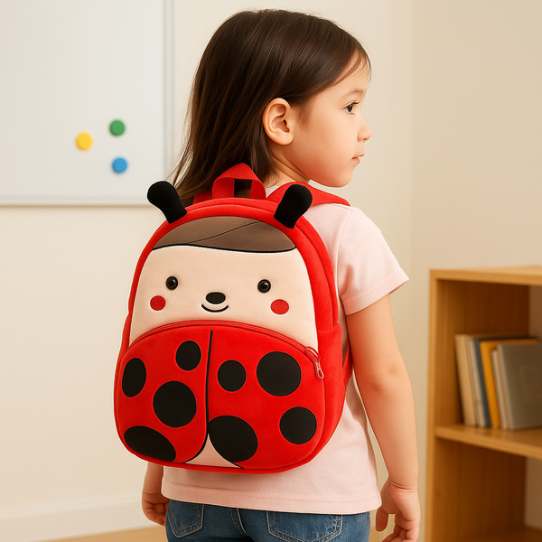 Baby Character Plush Backpack Ladybug Red - Sunshine