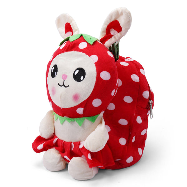 Baby Stuffed Toy School Bag Polka Strawberry Red - Sunshine