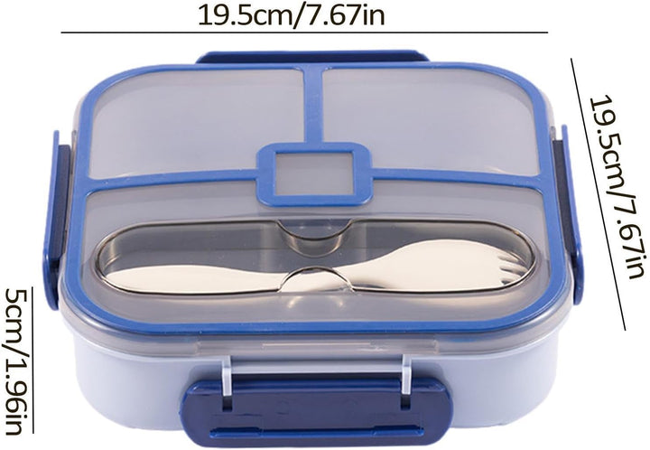 KIDS LUNCH BOX WITH FORK BLUE-SUNSHINE