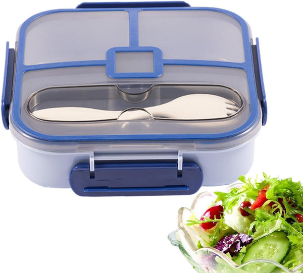KIDS LUNCH BOX WITH FORK BLUE-SUNSHINE