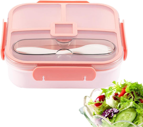 KIDS LUNCH BOX WITH FORK PEACH-SUNSHINE