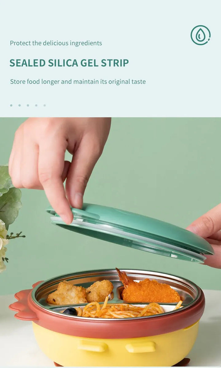 SUNSHINE KIDS DINO INSULATED DINNER BOWL YELLOW