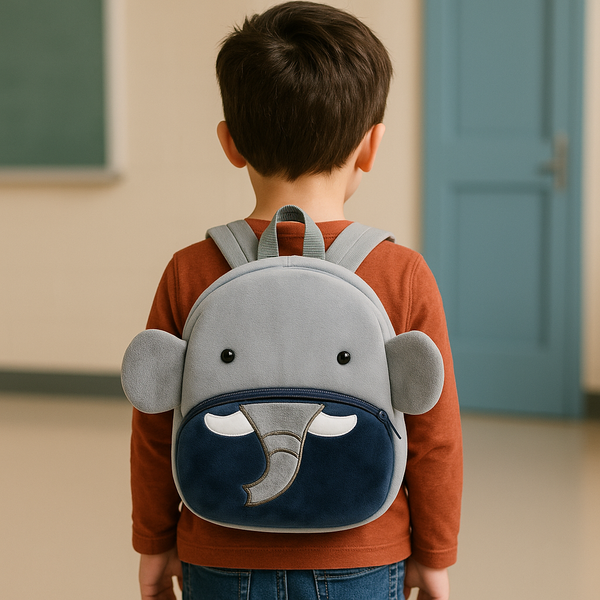 Baby Character Plush Backpack Elephant Grey - Sunshine